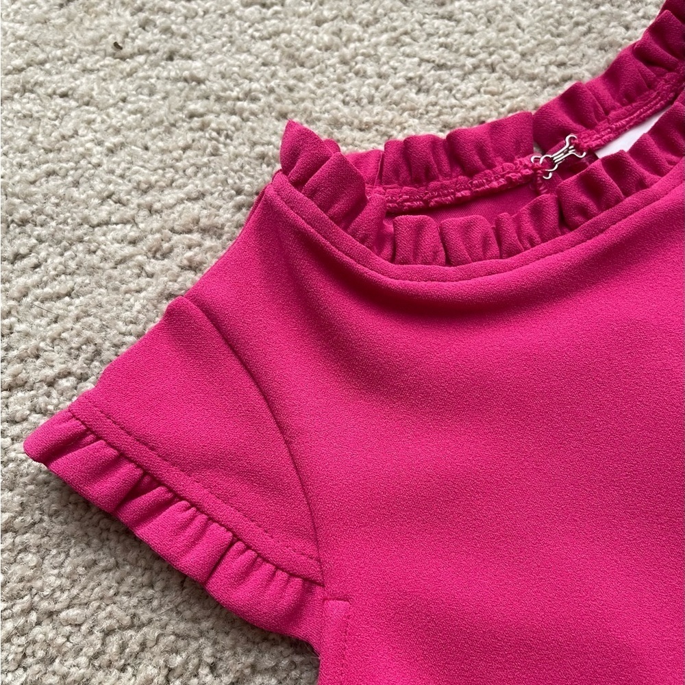 NWT Florence Eiseman Magenta Pink Techno Ruffles Dress 7 - Picture 5 of 6